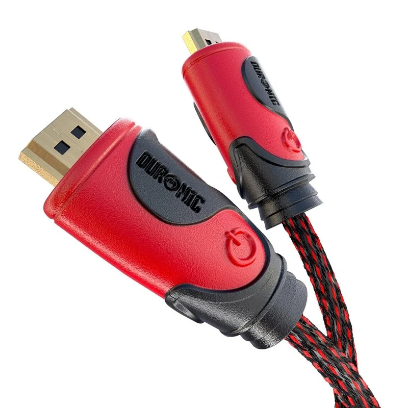 Duronic HDC03 /1.5m - Cavo HDMI schermato di ultima generazione V2.0 - 1.5 metri - connettori placcati oro 24k inclinabili e rotanti - Consente la trasmissione di segnale full HD 1080p 4K 2160p compatibilità ethernet