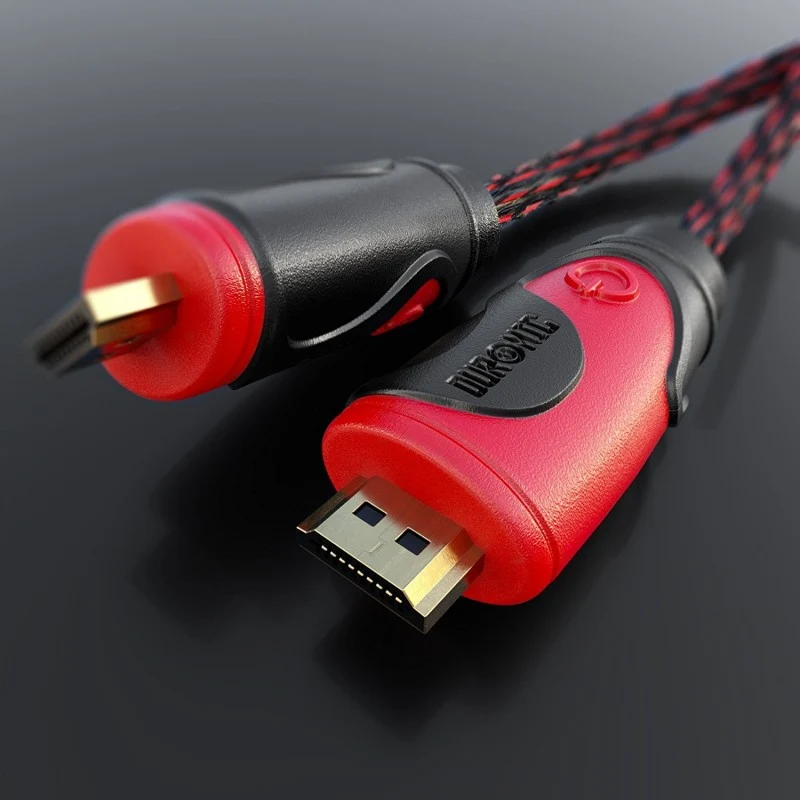 Duronic HDC03 /3m - Cavo HDMI schermato di ultima generazione V2.0 - 3 metri - connettori placcati oro 24k inclinabili e rotanti - Compatibile con TV plasma, LCD, LED, 3D - Consente la trasmissione di segnale full HD 1080p 4K 2160p compatibilità ethernet