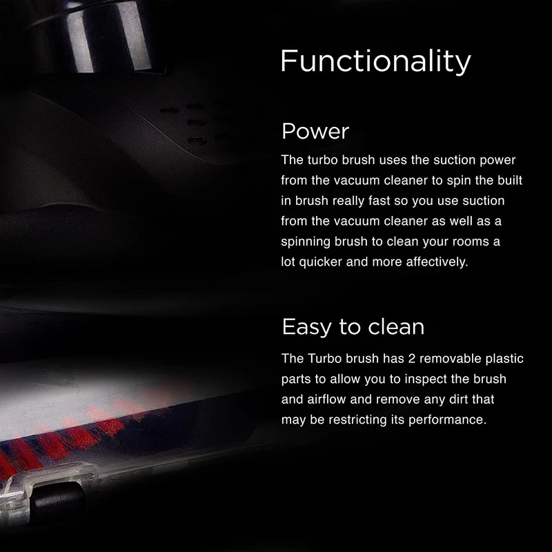 Duronic Turbo Brush VC8TB Spazzola extra per aspirapolvere Duronic VC8 - Spazzola per tappeti per ampliare e migliorare le prestazioni della scopa elettrica