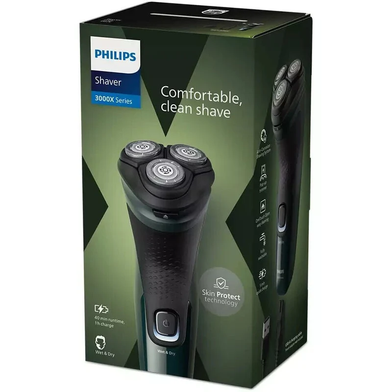 RASOIO ELETTRICO RICARICABILE PHILIPS WET & DRY 3000X SERIES X3002/20 NUOVO