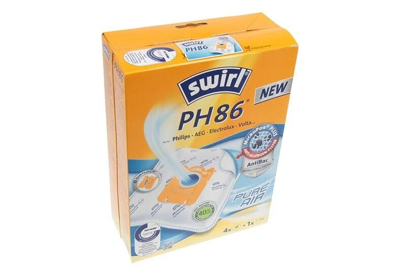 SWIRL PH86 4 SACCHETTI + 1 FILTRO X ASPIRAPOLVERE PHILIPS, AEG, ELECTROLUX ++
