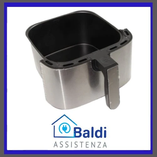 RICAMBIO CIOTOLA VASCA CONTENITORE PER FRIGGITRICE AD ARIA ARIETE 4628 AIR FRYER METAL 7L