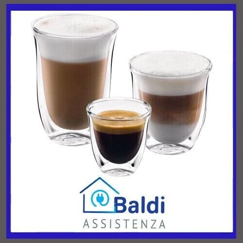 DE LONGHI SET 6 BICCHIERI TERMICI CAFFE' CAPPUCCINO LATTE MACCHIATO - THERMOCUP