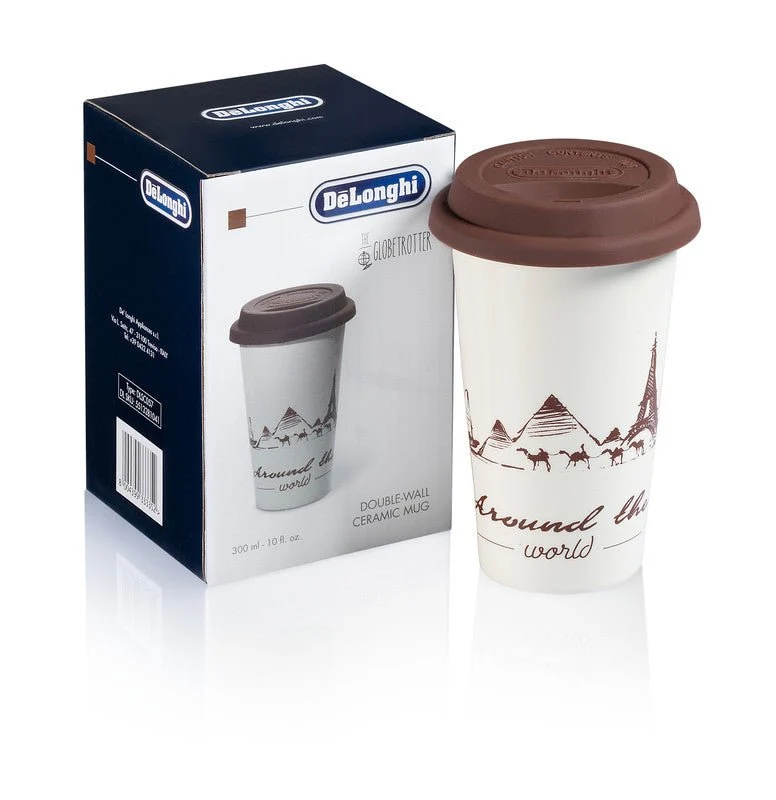 DE LONGHI MUG THERMOCUP TAZZA TERMICA DI CERAMICA A DOPPIA PARETE 300 ML. GLOBTR