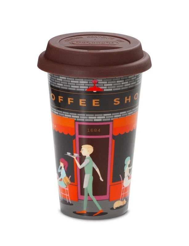 DE LONGHI MUG THERMOCUP TAZZA TERMICA DI CERAMICA A DOPPIA PARETE 300 ML. COFFEE