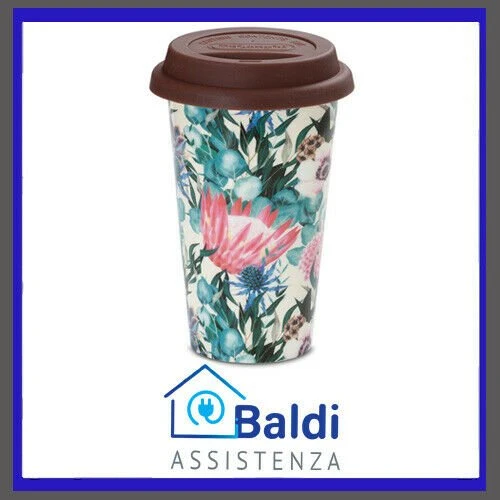 DE LONGHI MUG THERMOCUP TAZZA TERMICA DI CERAMICA A DOPPIA PARETE 300 ML. MULTIC