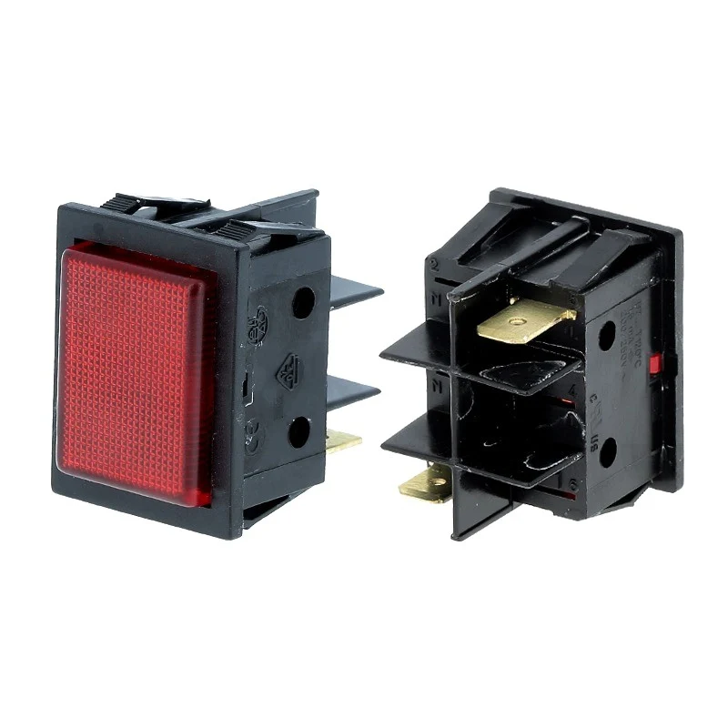Interruttore tasto bianco LED rosso - ricambio per macchina da caffè