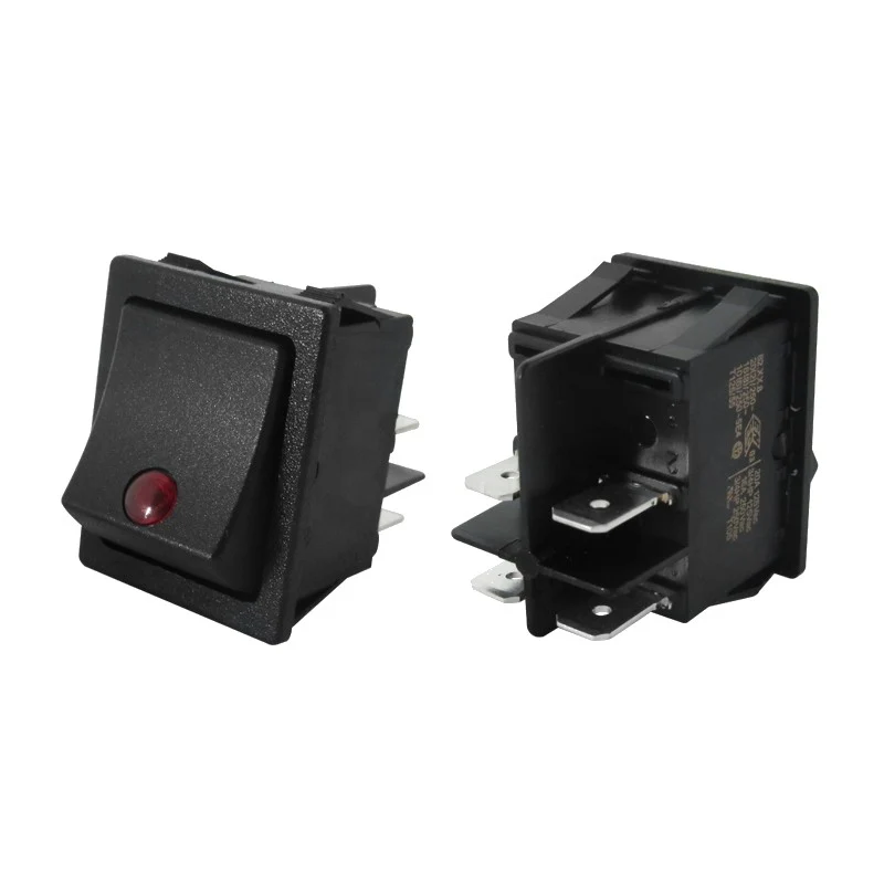 Interruttore bipolare nero LED luminoso rosso - ricambio per macchina da caffè