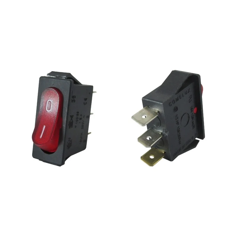 Pulsante interr. 0-1 singolo rosso 125/250 - ricambio per macchina da caffè