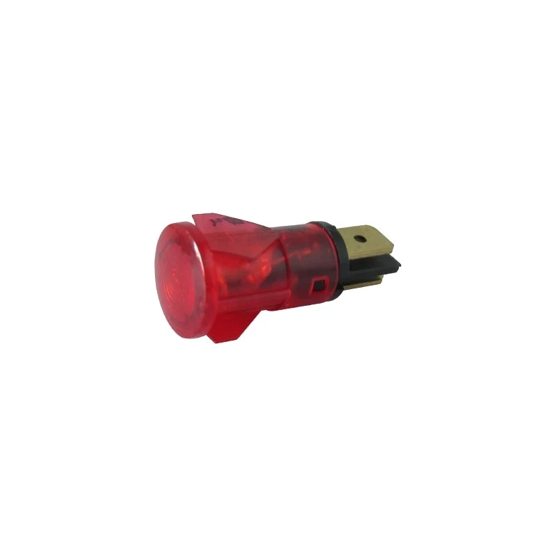 Lampada spia rossa neon 250V a faston D.14MM - ricambio per macchina da caffè