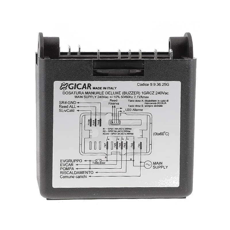 Dosatura manuale deluxe 240VAC con buzzer - ricambio per macchina da caffè