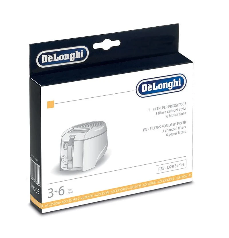 RICAMBIO CONFEZIONE KIT FILTRI PER FRIGGITRICE DE LONGHI SERIE F28 D28 ORIGINALI