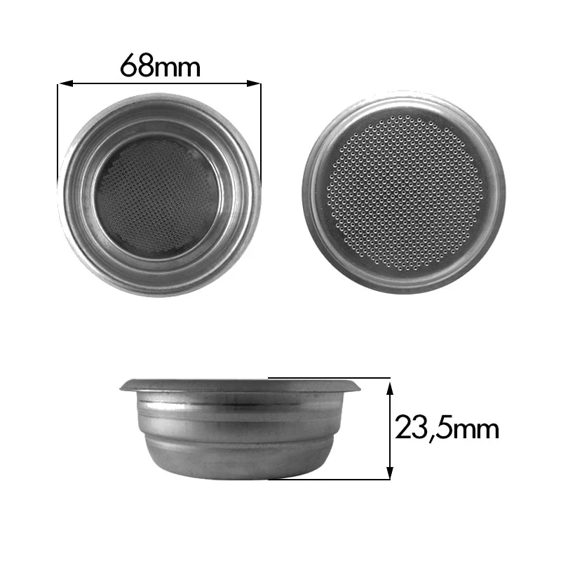 Filtro unic 2TZ 14G. H.23,5 aisi 304 - ricambio per macchina da caffè