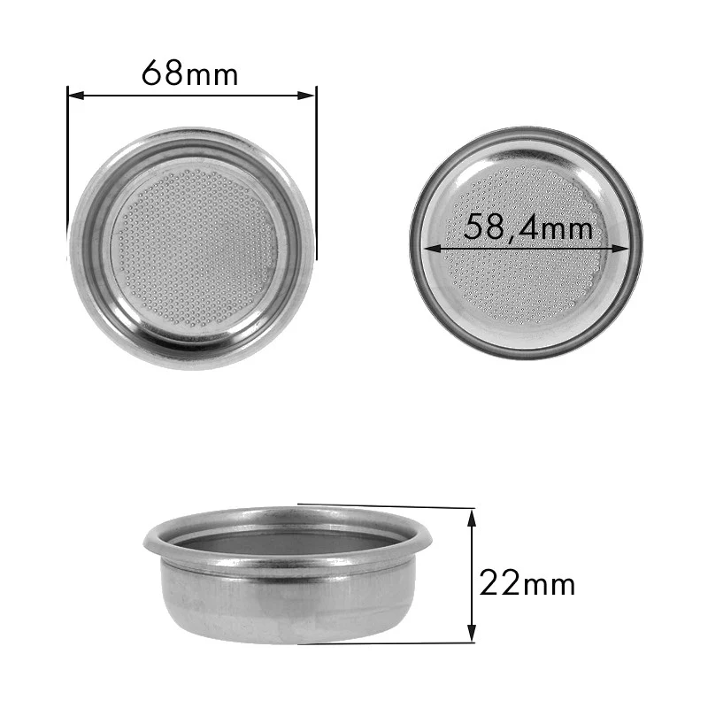 Filtro basso 2TZ 14G. H.22 canalino interno - ricambio per macchina da caffè
