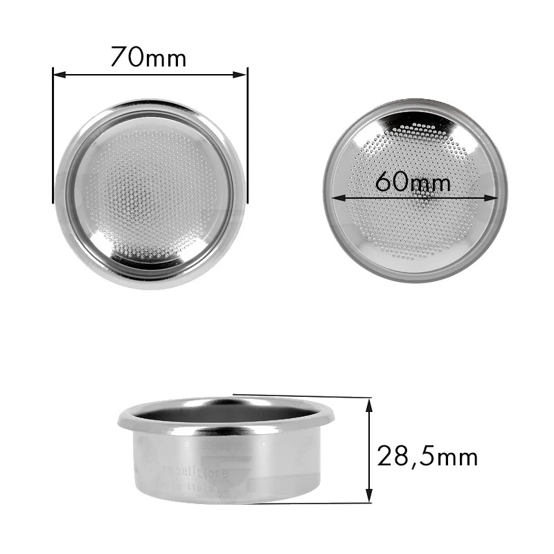 Filtro 2TZ 18/22G. H.28,5 senza canalino - ricambio per macchina da caffè