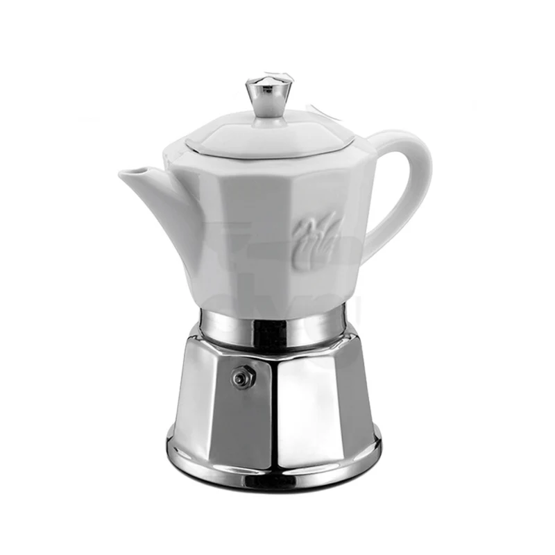 CAFFETTIERA - MOKA INOX/PORCELLANA MOD. CHIC 6 TZ - CN23K2595