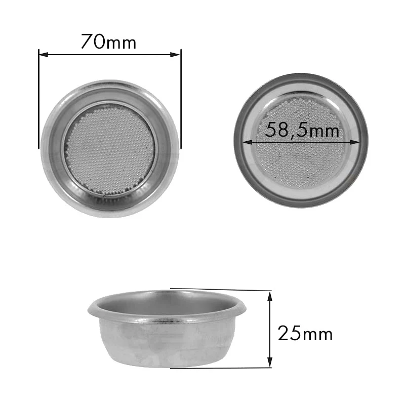 Filtro 2TZ 14G. H.25 senza canalino - ricambio per macchina da caffè