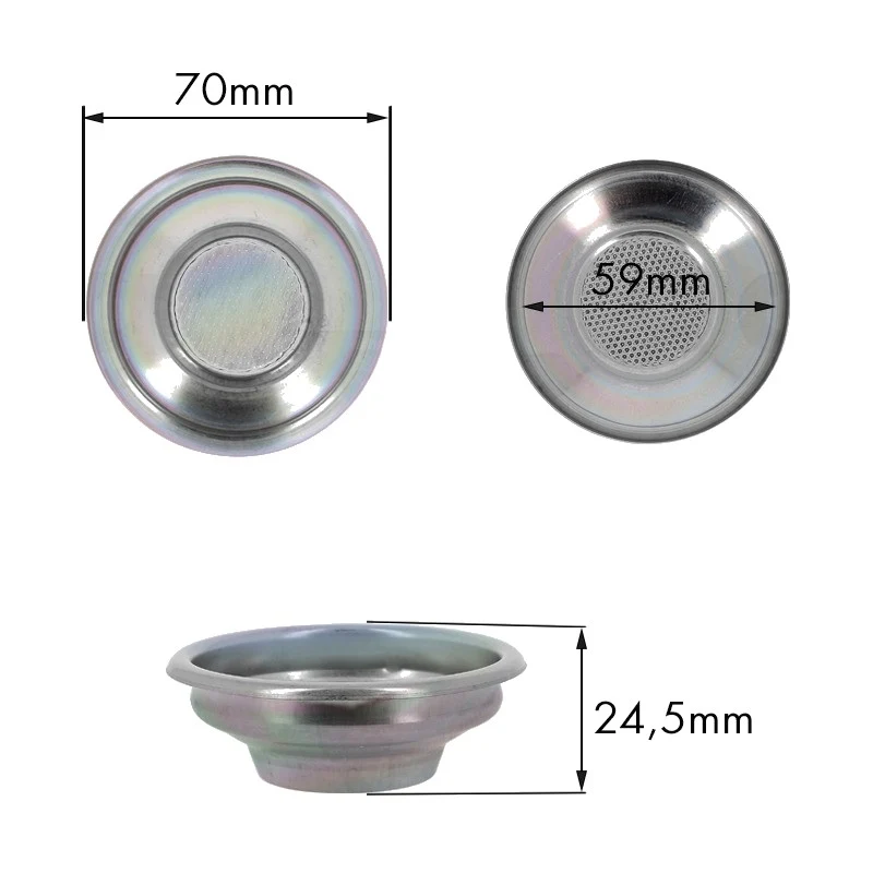 Filtro 1TZ 7G. H.24,5 con microfori - ricambio per macchina da caffè