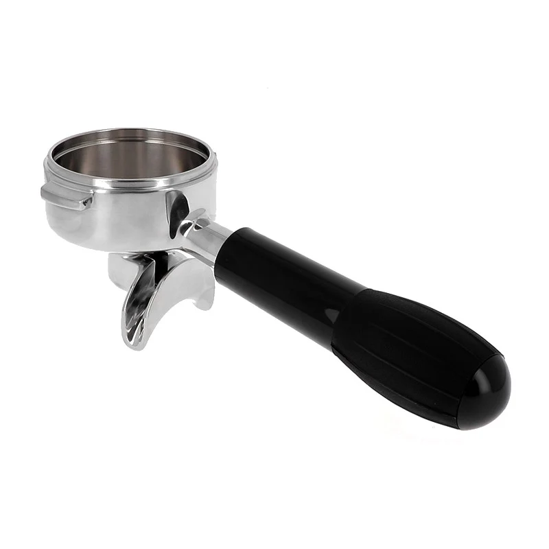 Portafiltro INOX con manopola, tappo nero - ricambio per macchina da caffè