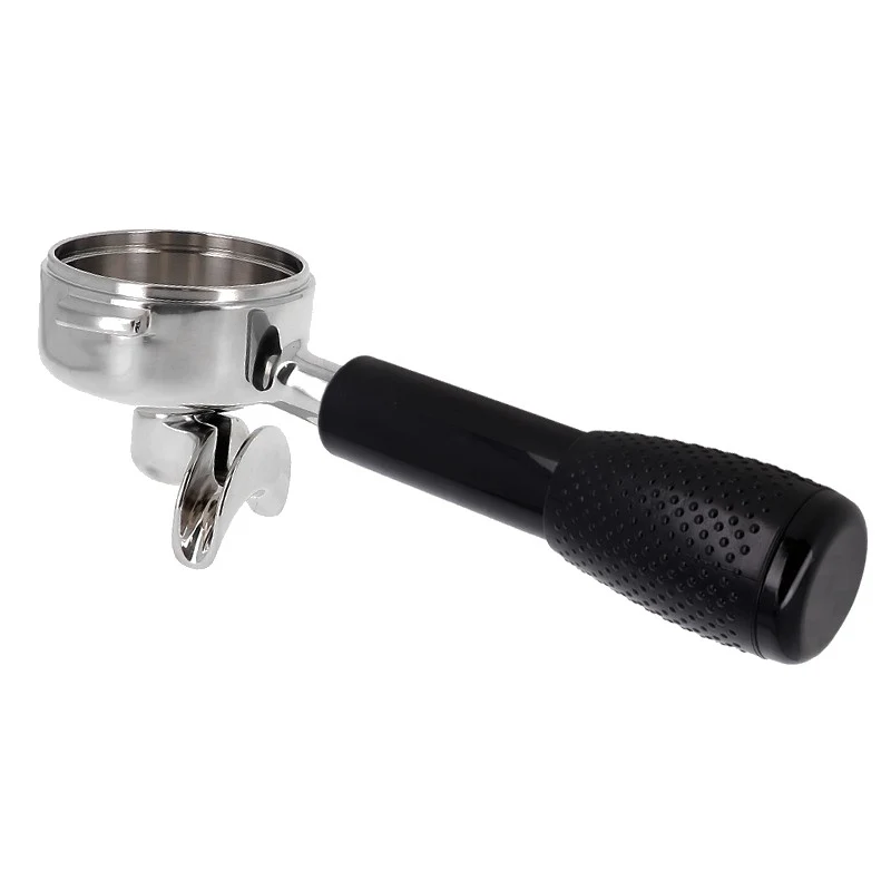 Portafiltro INOX con manopola, tappo nero - ricambio per macchina da caffè